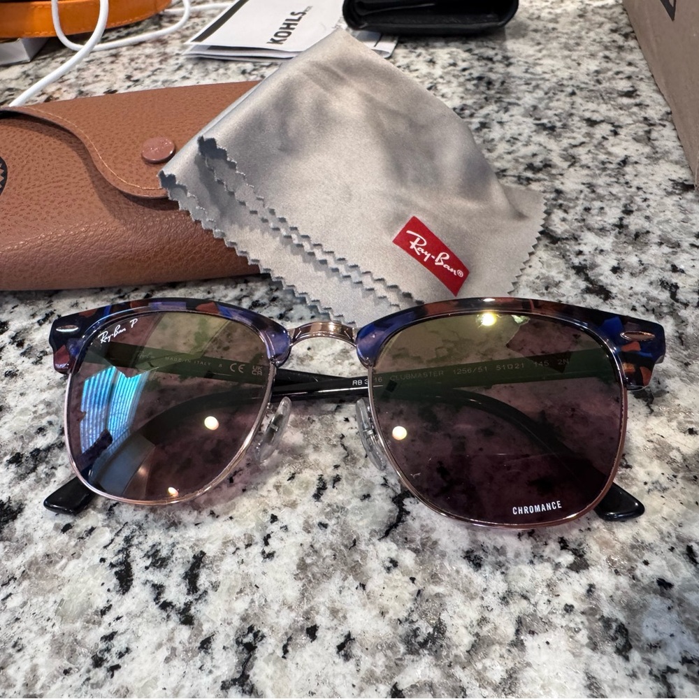 polarized blue havana clubmaster raybans